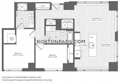 Seaport/waterfront Apartment for rent 2 Bedrooms 2 Baths Boston - $5,245